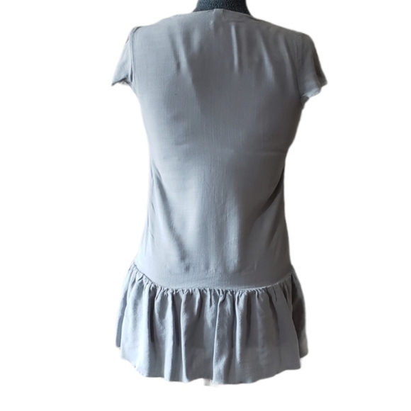 Button Down Drop Waist Tunic Dress Top - Picture 3 of 7